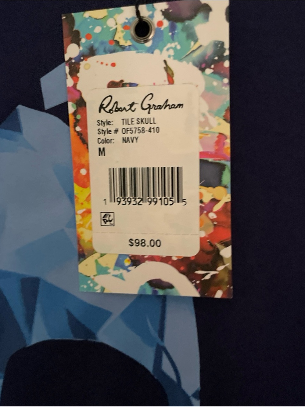NWT Robert Graham Short Sleeve Skull Shirt Classic Fit Men's Size M - Picture 3 of 11